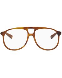 Gucci - Tortoiseshell Aviator Glasses - Lyst