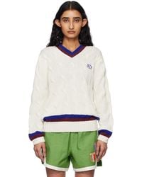 Bode - Pull De Style Tennis Blanc - Lyst