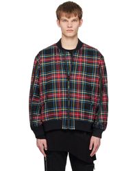 Undercover - Red Plaid Reversible Bomber Jacket - Lyst