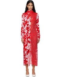 Marine Serre - Regenerated Raso Silk Scarves Ls Maxi Dress - Lyst