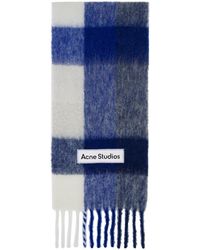 Acne Studios - ブルー&ホワイト チェック マフラー - Lyst