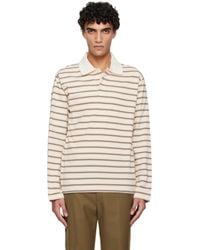 A.P.C. - Off- Long-Sleeve Striped Polo - Lyst