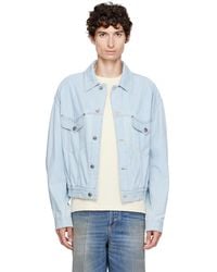 Versace - Chambray Denim Bomber Jacket - Lyst