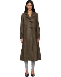 Paloma Wool - Khaki Nolan Leather Coat - Lyst