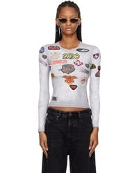 DIESEL - Ribbed Jersey All-Over Patch Print Top - Lyst