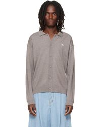 Maison Kitsuné - Taupe Profile Fox Comfort Polo Cardigan - Lyst