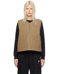 Nike - Khaki Quilted Vest - Lyst