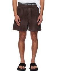 Alexander Wang - Short Décontracté Rouge Et Noir À Taille De Style Boxer - Lyst