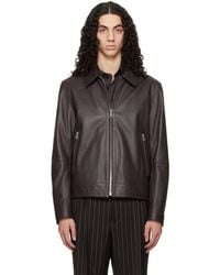 BOSS - Regular Fit Leather Jacket - Lyst