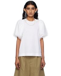 Simone Rocha - Puff-Sleeve Cotton Jersey T-Shirt - Lyst