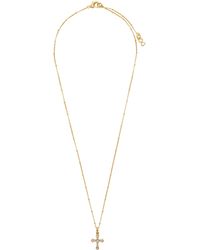 Dolce & Gabbana Dolcegabbana Crystal Cross Necklace - Metallic