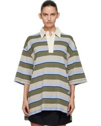 Ami Paris - Polo Multicolore En Coton À Rayures À Écusson À Logo - Lyst