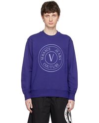 Versace - Blue V-emblem Sweatshirt - Lyst