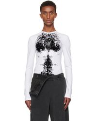 Y. Project - T-Shirt À Manches Longues Blanc À Image Trompe'Œil - Lyst