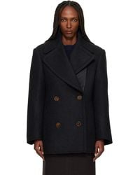 Lanvin - Wool Peacoat - Lyst