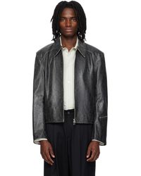 MMIC - Blouson Vapor Gris En Cuir - Lyst