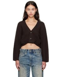 R13 - ブラウン ツイスト フロント リブ カーディガン - Lyst