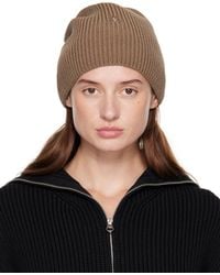 Courreges - Taupe Ac Light Wool Beanie - Lyst