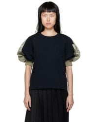 Sacai - Navy & Khaki Mix T-shirt - Lyst