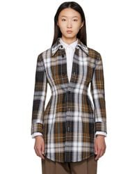 Bottega Veneta - Structured Cotton Check Coat - Lyst