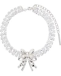 ShuShu/Tong - Yvminエディション シルバー Pearl Butterfly Flower Curls ダブル ジルコニア ネックレス - Lyst