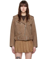 Stand Studio - Tan Icon Suede Jacket - Lyst