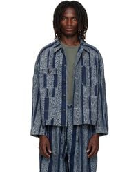 Needles - Python Jacquard Short Denim Jacket - Lyst