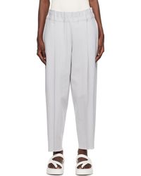 Issey Miyake - Gray Campagne Trousers - Lyst