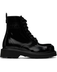 KENZO - Black Smile Lace-up Boots - Lyst