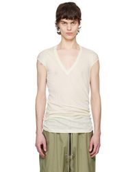 Rick Owens - Off- Hollywood Deep V Sl T-Shirt - Lyst