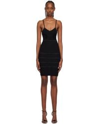 Balmain - Robe courte noire à col en v - Lyst