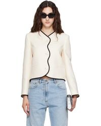 Valentino - Off- Wool & Silk Crepe Blazer - Lyst