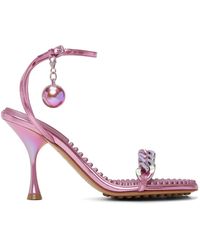 Bottega Veneta - Pink Dot Heeled Sandals - Lyst