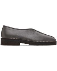 Lemaire - Ssense Exclusive Gray Piped Crepe Loafers - Lyst
