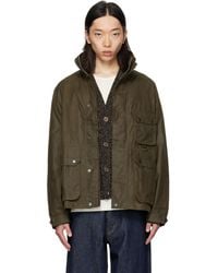 Barbour - Blouson Utilitaire Bedale Kaki En Coton Ciré - Lyst