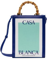 Casablancabrand - Mini cabas 'casa' bleu marine et blanc en canevas - Lyst