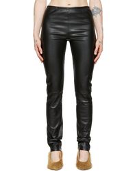 MM6 by Maison Martin Margiela - Faux-leather leggings - Lyst