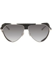 Alaïa - Silver & Black Pilot Sunglasses - Lyst