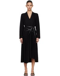 AARON ESH - Jersey & Leather Wrap Midi Dress - Lyst