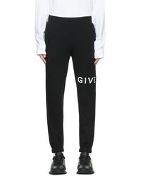 Givenchy - Pantalon de survêtement noir en coton - Lyst