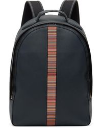 Paul Smith - Navy Leather Signature Stripe Backpack - Lyst