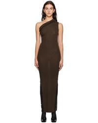 Rick Owens - Brown Rib Maxi Dress - Lyst