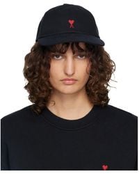 Ami Paris - Cotton Ami De Coeur Embroidery Cap - Lyst