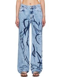 MASHA POPOVA - Jean Boyfriend Bleu À Images De Chaine Et À Assemblage En Spirale - Lyst