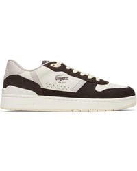 Lacoste - Baskets T-Clip Set Brun Et Gris En Cuir - Lyst