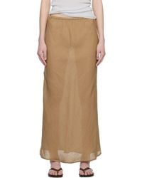 Baserange - Tan Fine Linen Dydine Maxi Skirt - Lyst