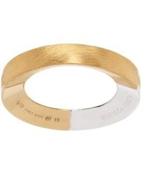 Bottega Veneta - Gold & Silver Band Ring - Lyst