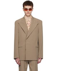 Acne Studios - Taupe Double-breasted Blazer - Lyst