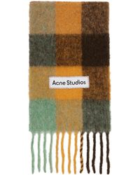 Acne Studios - Brown & Orange Check Scarf - Lyst