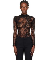 Balmain - Long-Sleeved Lace Bodysuit - Lyst
